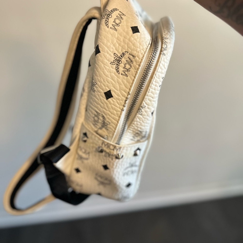 MCM White and Pink Studded Backpack - Picture 4 of 16